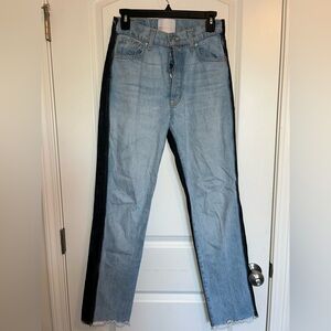 REVICE Light Blue and Black Boyfriend Jeans